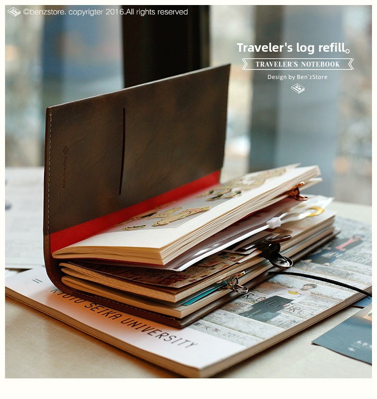 Vintage Leather Journal Notebook - 프롬테논 스탠다드&패스포트 사이즈 TN 리필 여행