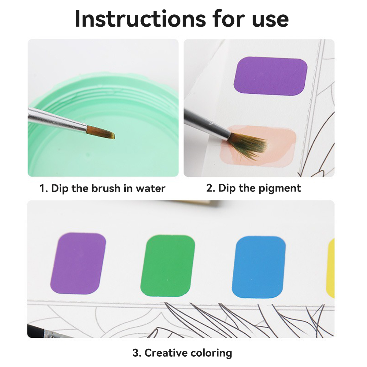 12 페이지 색칠하기 책 휴대용 수채화 그림 책 낙서  - Stationery Books 리뷰 및 가격