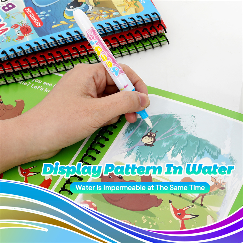 몬테소리 장난감 재사용 가능한 색칠하기 책 어린이를위한 - Reusable Water Magic Coloring Book 리뷰 및 가격