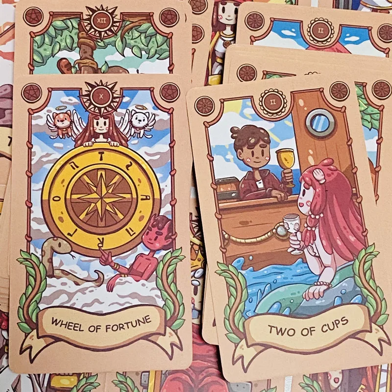 즐거운 여행 타로 카드 79pcs 만화 귀여운 대기 타 - Tarot Deck With Guidebook 리뷰 및 가격