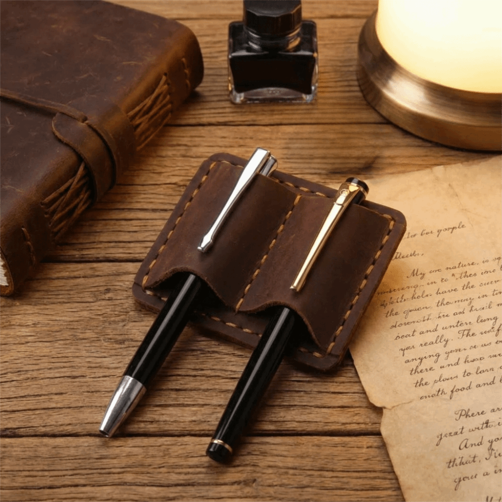 더블 빈티지 가죽 펜 루프 홀더 우아한 수제 레트로 펜 - Vintage Leather Journal Notebook 리뷰 및 가격