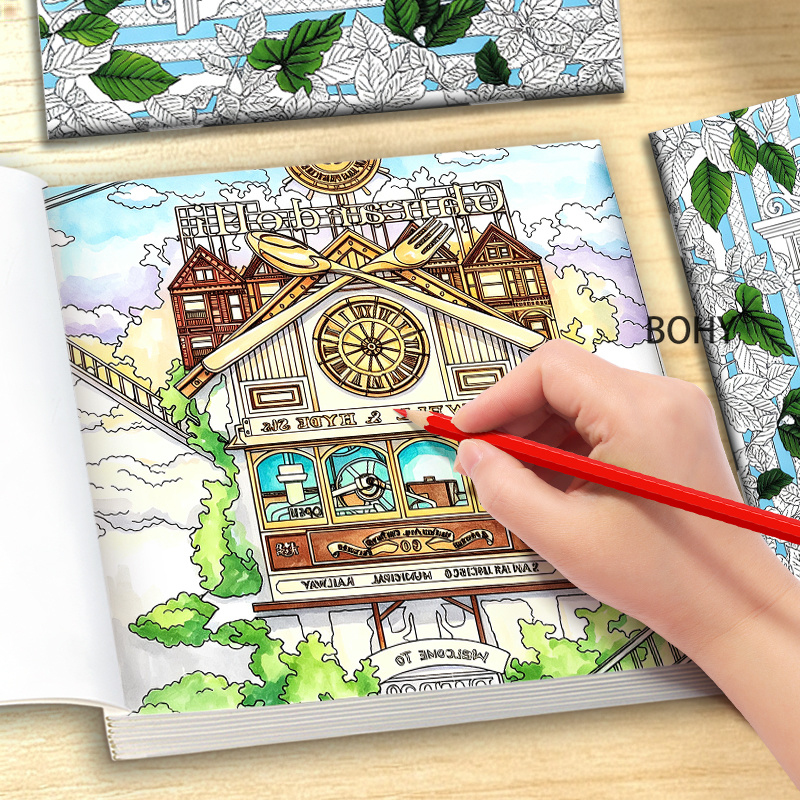시간 여행 테마 컬러링북, 아름다운 레트로 컬러링 내지 - Adult Coloring Book Stress Relief 리뷰 및 가격
